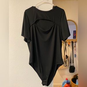 Ribbed Cutout Bodysuit